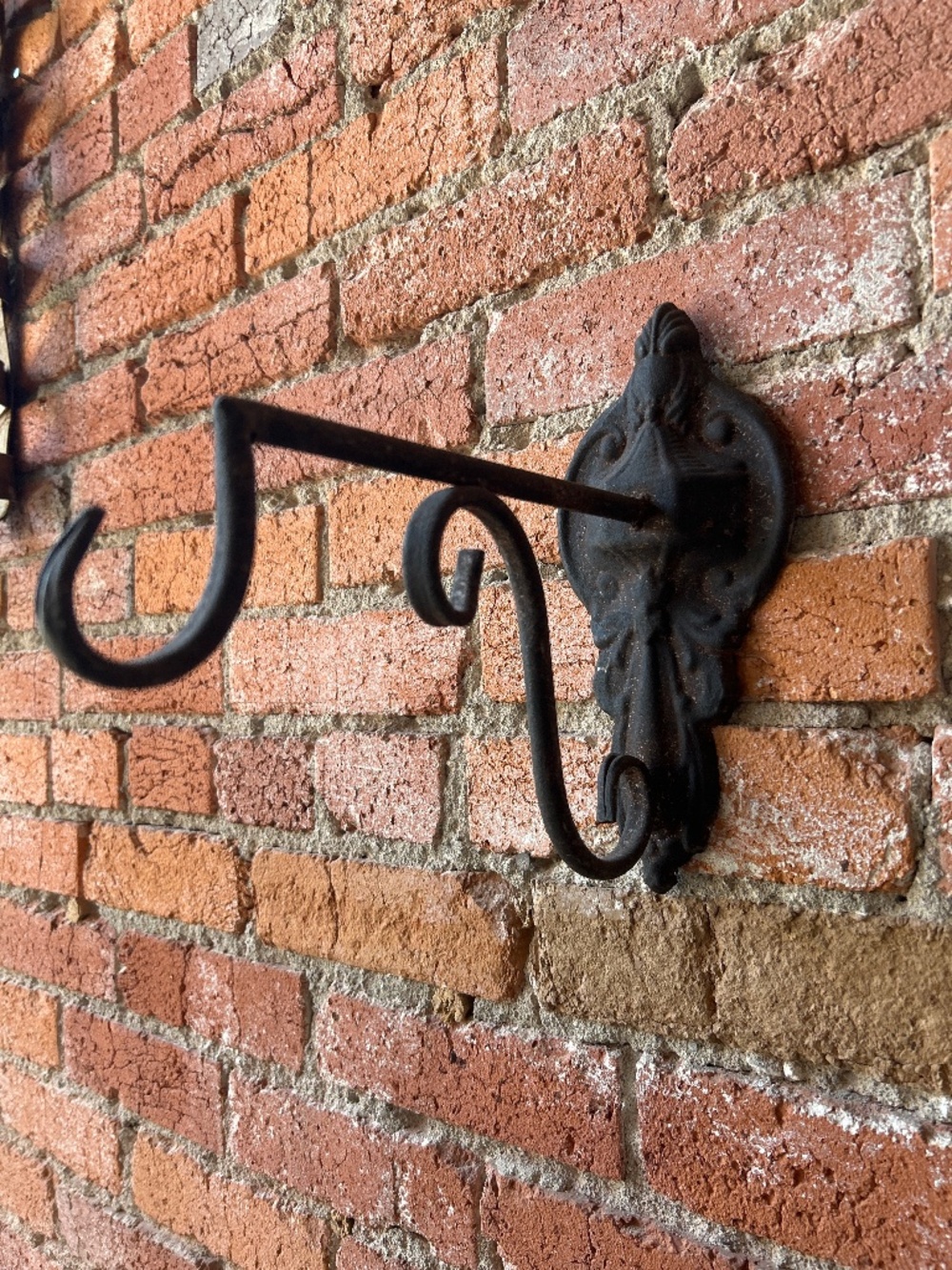Set of two new vintage style rusty wall plant hooks